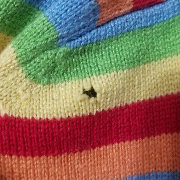 Silk Rainbow Button Up Knit Top with Matching Scarf | One Size | Definite View - Picture 4 of 4